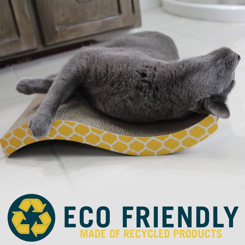 Our Pets OurPets The Wave Curved Catnip Cat Scratcher (Cat Toys for Indoor Cats, Catnip Toys, Cat Gifts & Cat Toys Interactive) [Includes Cosmic Catnip- North-American Grown Catnip] - Image 4